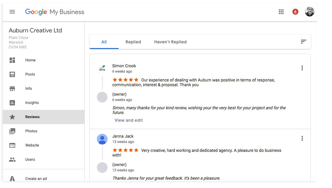 Google Reviews - one of the benefits of GMB